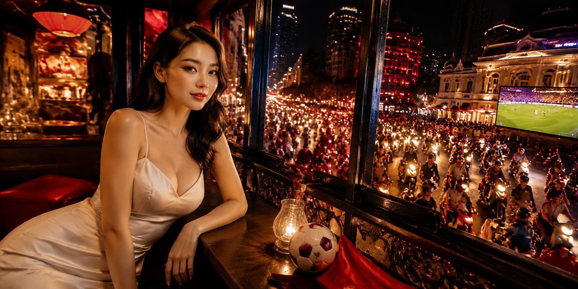Người dùng tại TP.HCM xem thông tin cá cược thể thao và tiền thưởng trên điện thoại trong quán cà phê